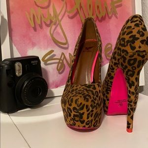 5 inches leopard heels